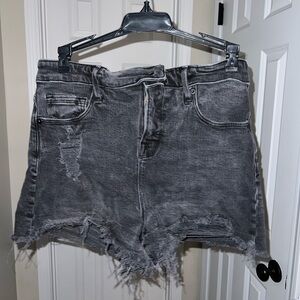 Good American Distressed denim shorts